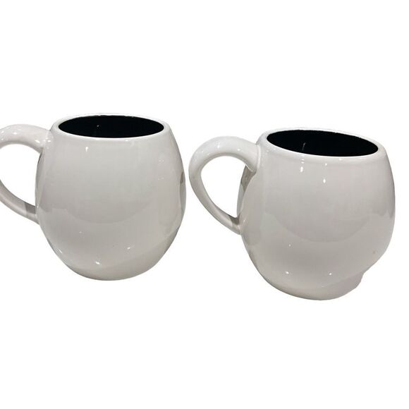 RAE DUNN Halloween Mugs Set of 2 Candy Corn Broom Witch Skeleton Pumpkin Head - Picture 4 of 9